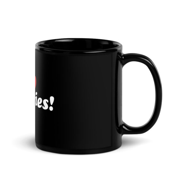 "i heart wedgies!" Glossy Black Mug - Image 3